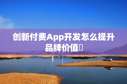 创新付费App开发怎么提升品牌价值‌