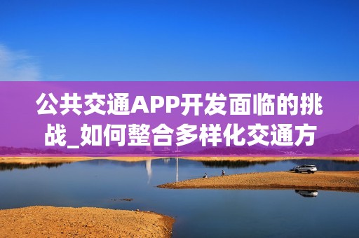 公共交通APP开发面临的挑战_如何整合多样化交通方式?