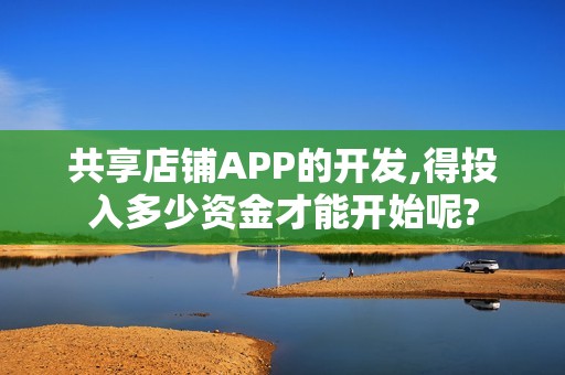 共享店铺APP的开发,得投入多少资金才能开始呢?