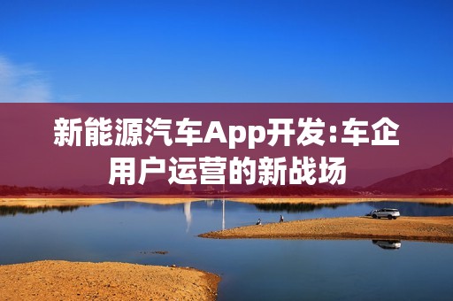 新能源汽车App开发:车企用户运营的新战场