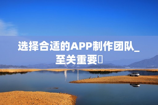 选择合适的APP制作团队_至关重要‌
