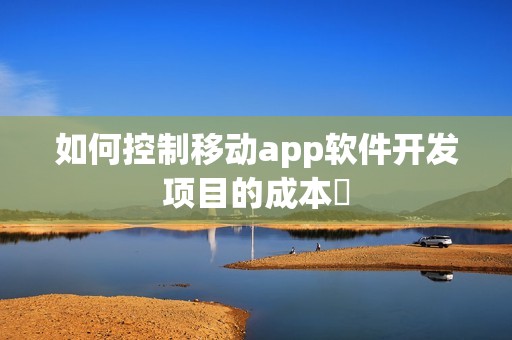 如何控制移动app软件开发项目的成本‌