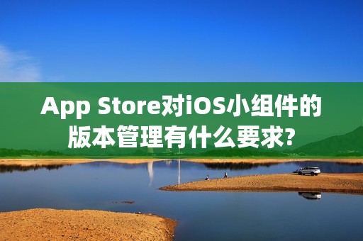 App Store对iOS小组件的版本管理有什么要求?