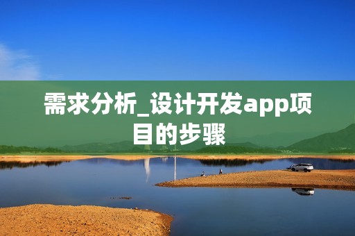 需求分析_设计开发app项目的步骤