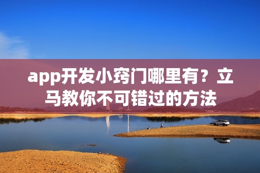 app开发小窍门哪里有？立马教你不可错过的方法