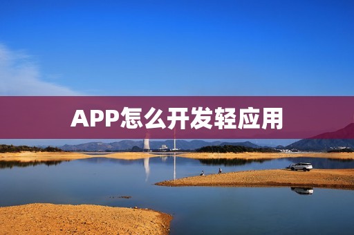 APP怎么开发轻应用