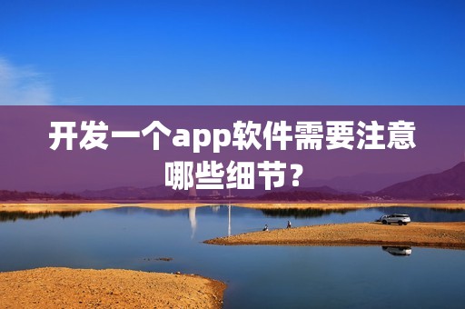 开发一个app软件需要注意哪些细节？