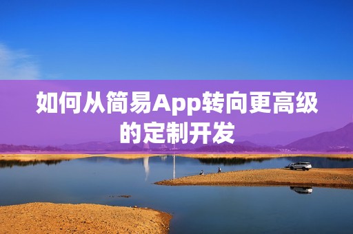 如何从简易App转向更高级的定制开发