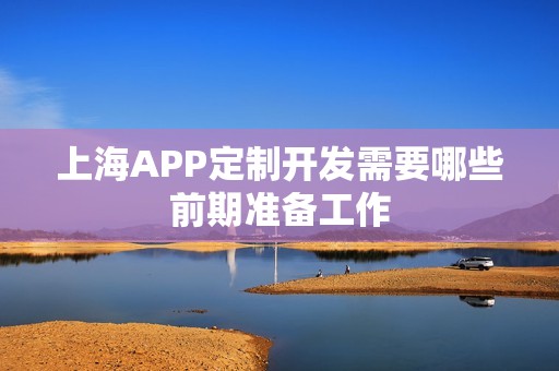 上海APP定制开发需要哪些前期准备工作
