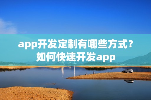 app开发定制有哪些方式？如何快速开发app