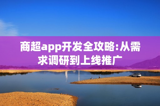 商超app开发全攻略:从需求调研到上线推广