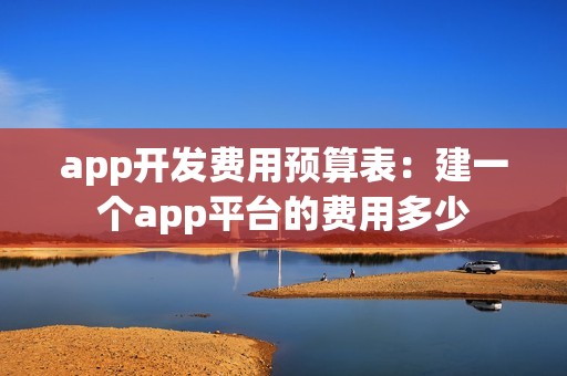 app开发费用预算表：建一个app平台的费用多少