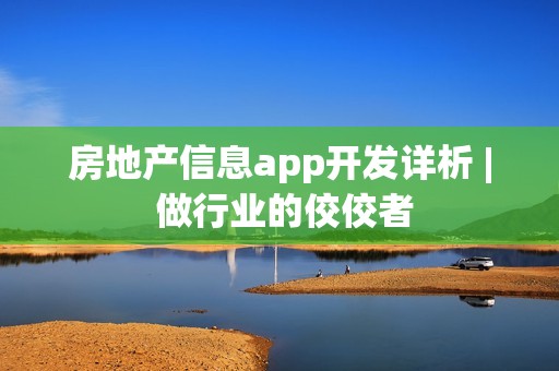 房地产信息app开发详析 | 做行业的佼佼者