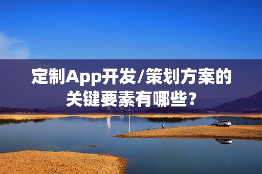 定制App开发/策划方案的关键要素有哪些？