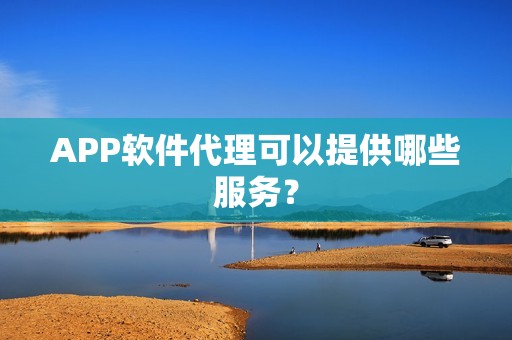 APP软件代理可以提供哪些服务？