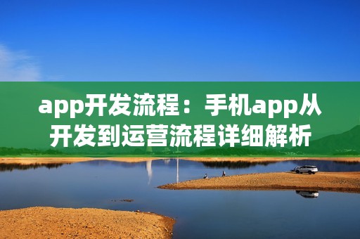 app开发流程：手机app从开发到运营流程详细解析