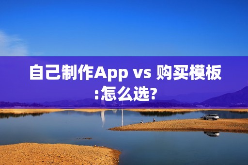 自己制作App vs 购买模板:怎么选?