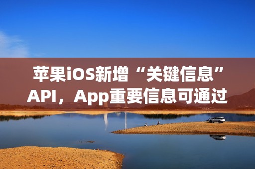 苹果iOS新增“关键信息”API，App重要信息可通过短信直达iPhone