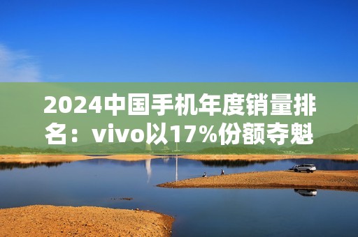 2024中国手机年度销量排名：vivo以17%份额夺魁，连续第4年国产第一，成功靠本分