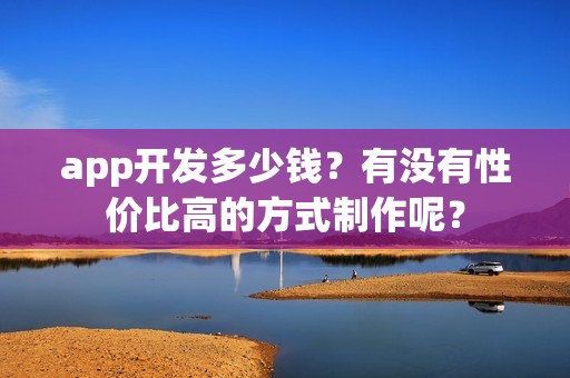 app开发多少钱？有没有性价比高的方式制作呢？