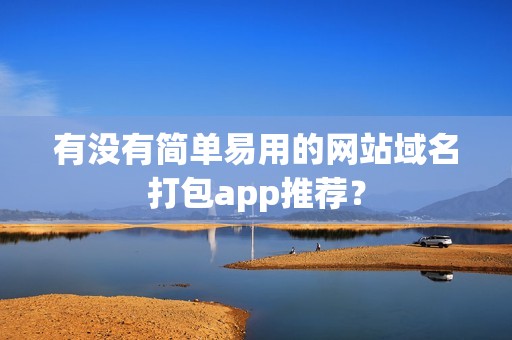 有没有简单易用的网站域名打包app推荐？