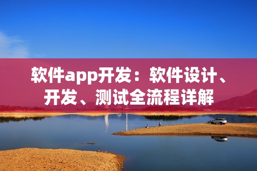 软件app开发：软件设计、开发、测试全流程详解