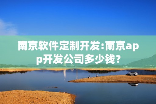 南京软件定制开发:南京app开发公司多少钱？