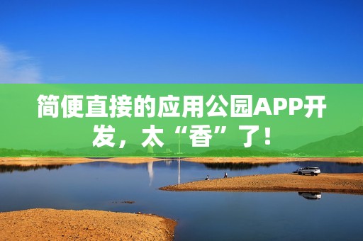 简便直接的应用公园APP开发，太“香”了！