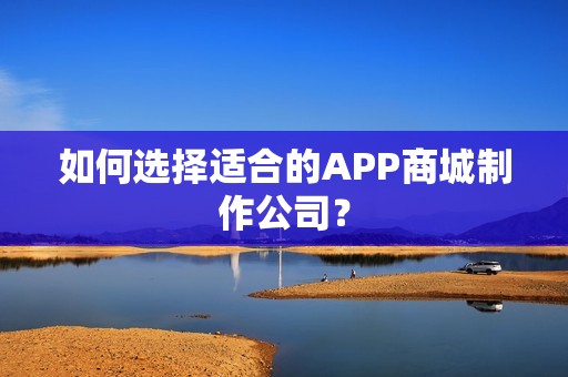 如何选择适合的APP商城制作公司？