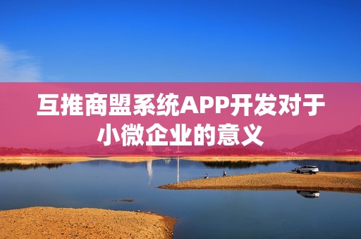 互推商盟系统APP开发对于小微企业的意义