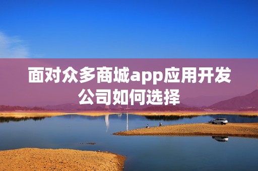 面对众多商城app应用开发公司如何选择
