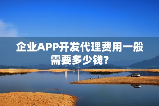 企业APP开发代理费用一般需要多少钱？