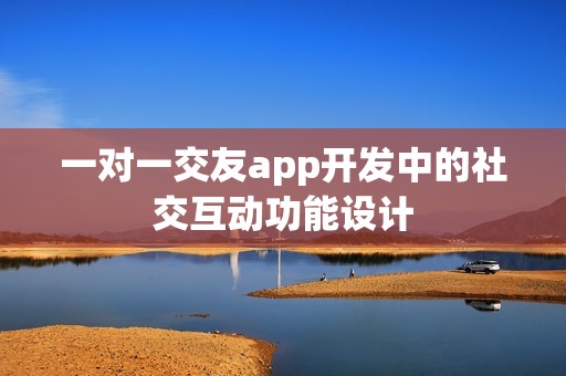 一对一交友app开发中的社交互动功能设计