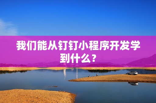 我们能从钉钉小程序开发学到什么？