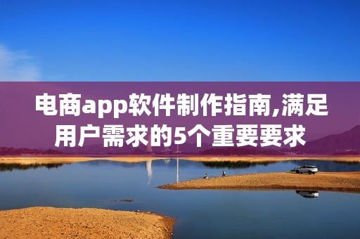 电商app软件制作指南,满足用户需求的5个重要要求