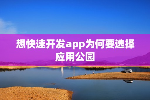 想快速开发app为何要选择应用公园