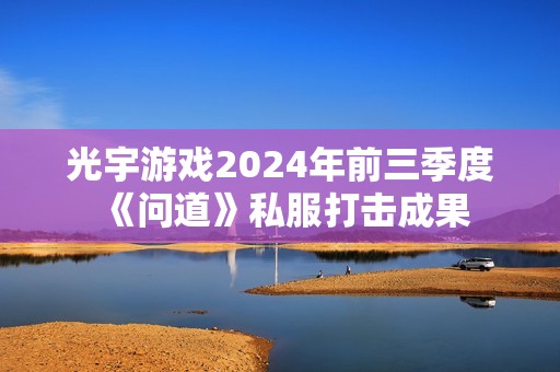 光宇游戏2024年前三季度《问道》私服打击成果
