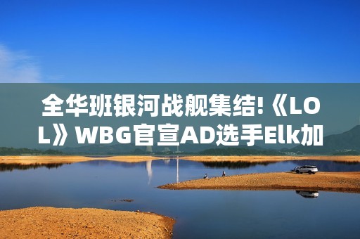全华班银河战舰集结!《LOL》WBG官宣AD选手Elk加入