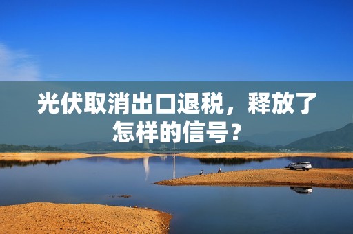 光伏取消出口退税，释放了怎样的信号？