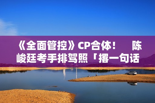 《全面管控》CP合体！　陈峻廷考手排驾照「撂一句话」丢包张哲伟