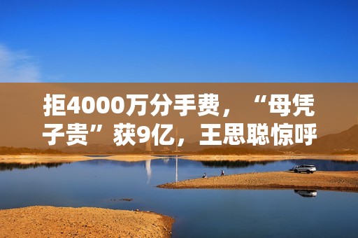 拒4000万分手费，“母凭子贵”获9亿，王思聪惊呼她才是高端玩家