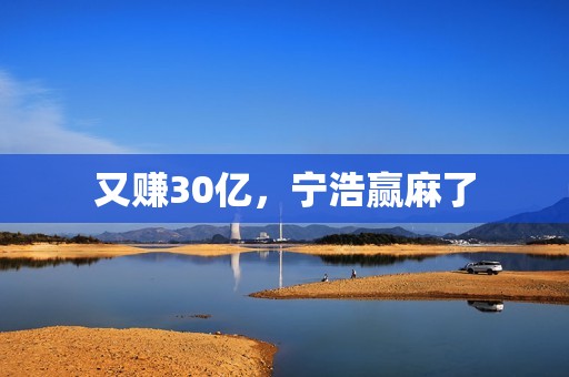 又赚30亿，宁浩赢麻了