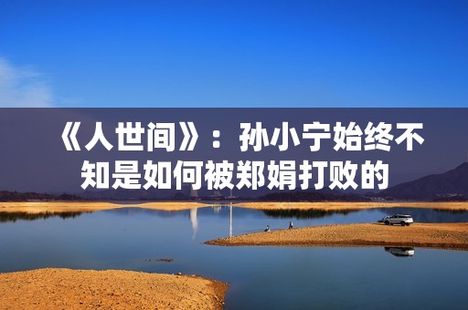 《人世间》：孙小宁始终不知是如何被郑娟打败的