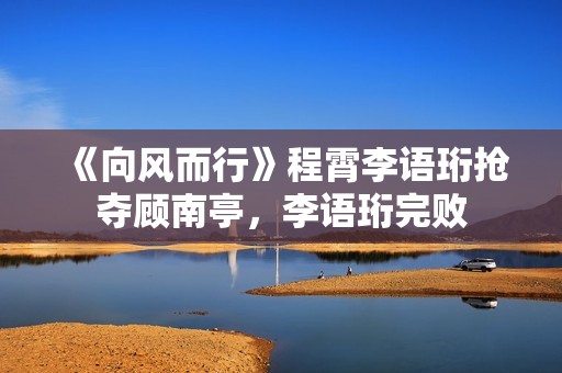 《向风而行》程霄李语珩抢夺顾南亭，李语珩完败