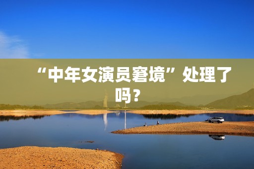 “中年女演员窘境”处理了吗？