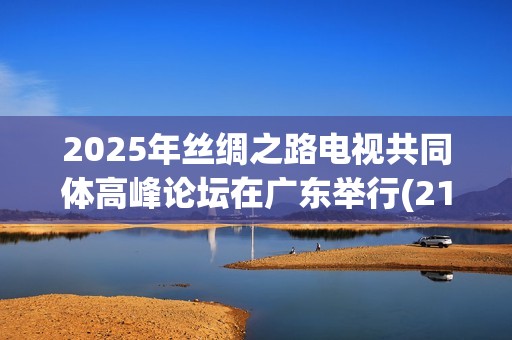 2025年丝绸之路电视共同体高峰论坛在广东举行(21丝绸之路)