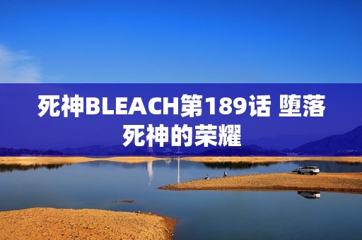 死神BLEACH第189话 堕落死神的荣耀