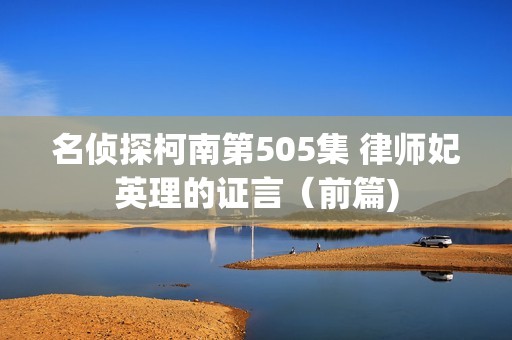 名侦探柯南第505集 律师妃英理的证言（前篇)