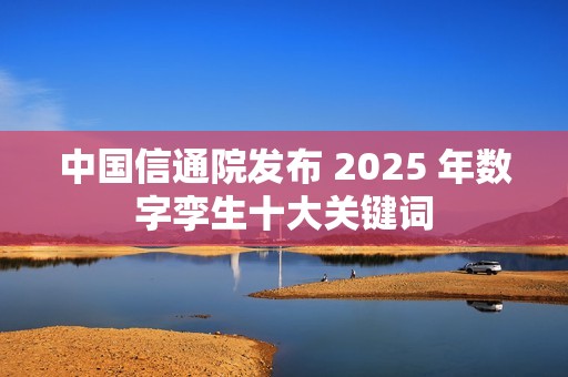 中国信通院发布 2025 年数字孪生十大关键词