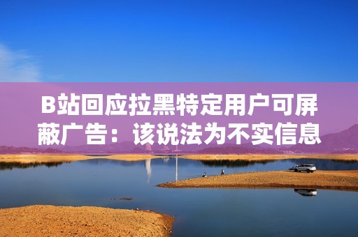 B站回应拉黑特定用户可屏蔽广告：该说法为不实信息，请大家理性看待